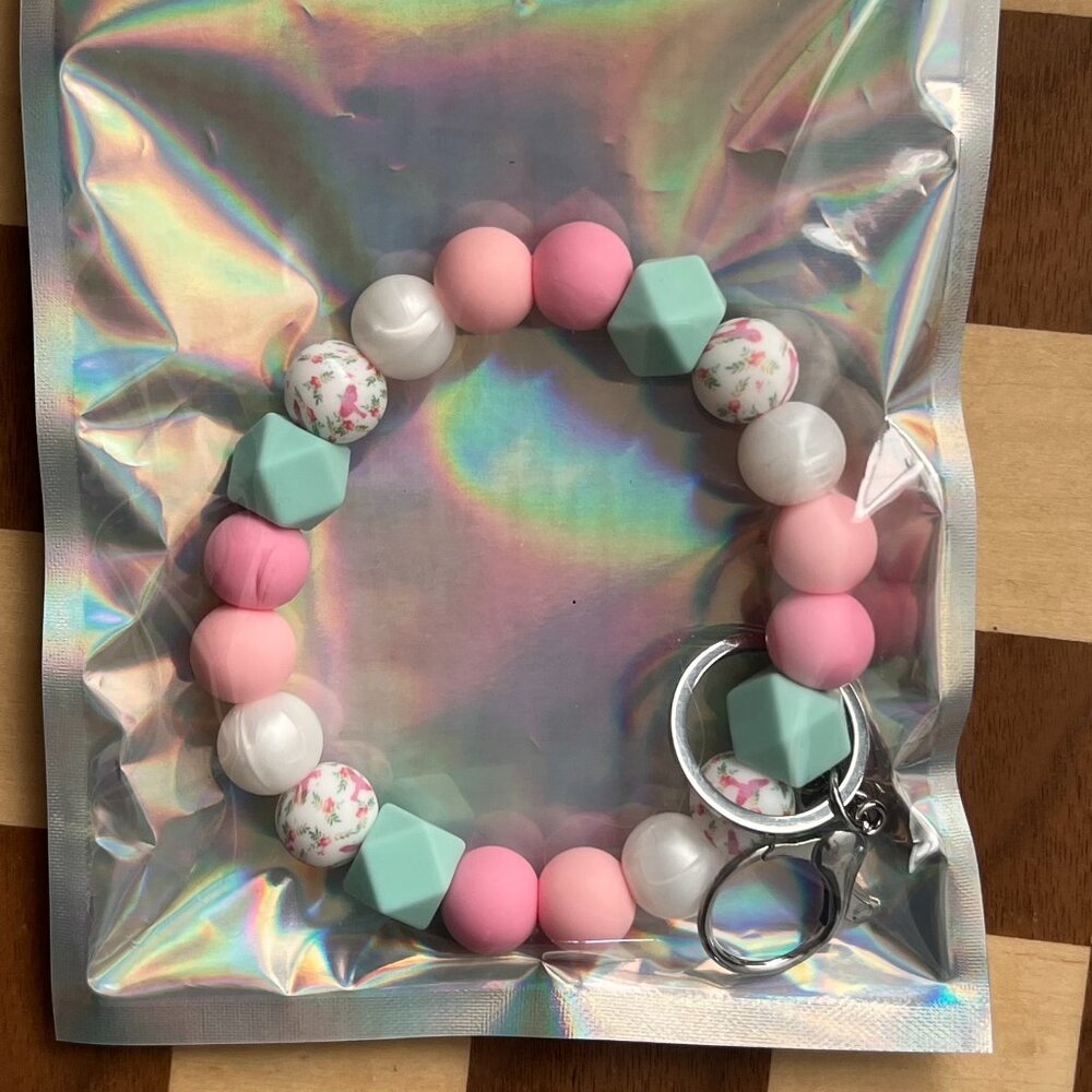 Wristlet Keychain Silicone Beads - New in Package